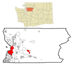 Snohomish County Washington Incorporated and Unincorporated areas Everett Highlighted